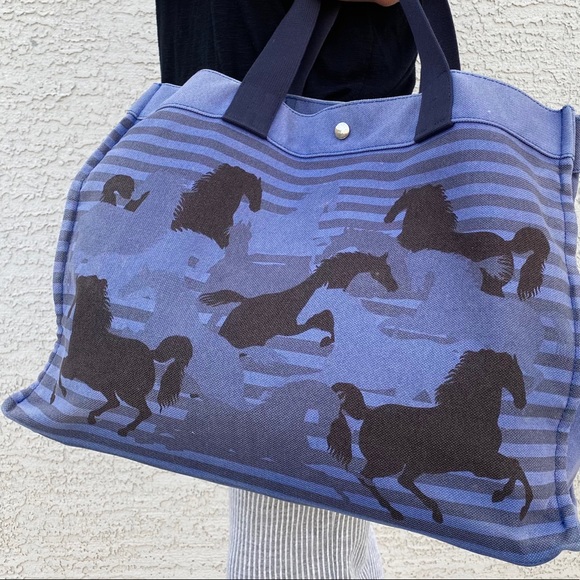 Hermes Handbags - Hermès Cotton Canvas Chevaux En Camouflage Bag